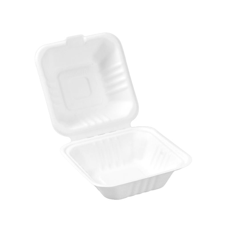 6*6" Sugarcane Clamshell - CS-66