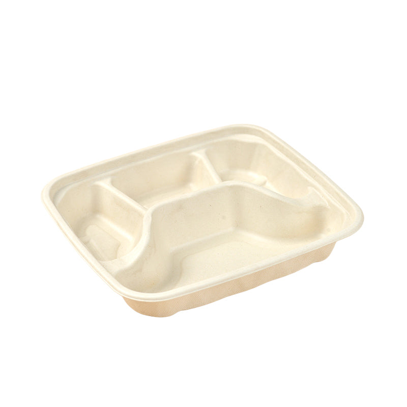 Sugarcane Small 4-Compartment Food Container - FC-41-S